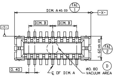 Black Pcb Board To Board Connector 30 Cycles 0.8mm Mating Height
