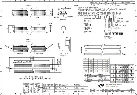 Female Board to Board Connectors 0.8mm Pitch 120 Pins BTB Connector