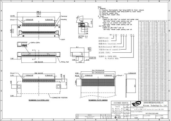 ZIF FPC Connectors Right Angle Front Lock Bottom Contact SMT FPC