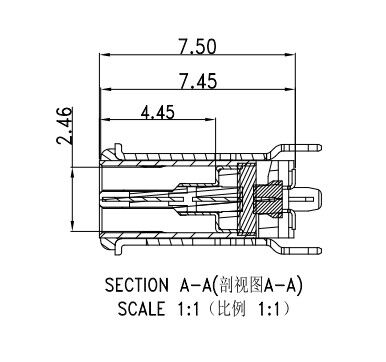 24 Pins USB Type C Vertical Connector SMT Double Length 7.45mm IPX8 Water Proof