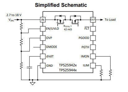 TPS25942ARVCT PMIC Power Management Chip MUX For Power Path Management